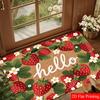 VIKAMA Spring Strawberry Daisy Welcome Mat Indoor Outdoor Entrance Doormat Kitchen Bedroom Bathroom Entryway Rug Home Decor