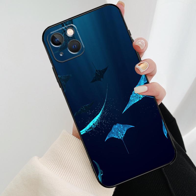 Animal Manta Ray Phone Case For iPhone 17 Pro Max 14 13 12 11 15 16 Pro Max mini 16 15 Plus 16e 17 Air Cover