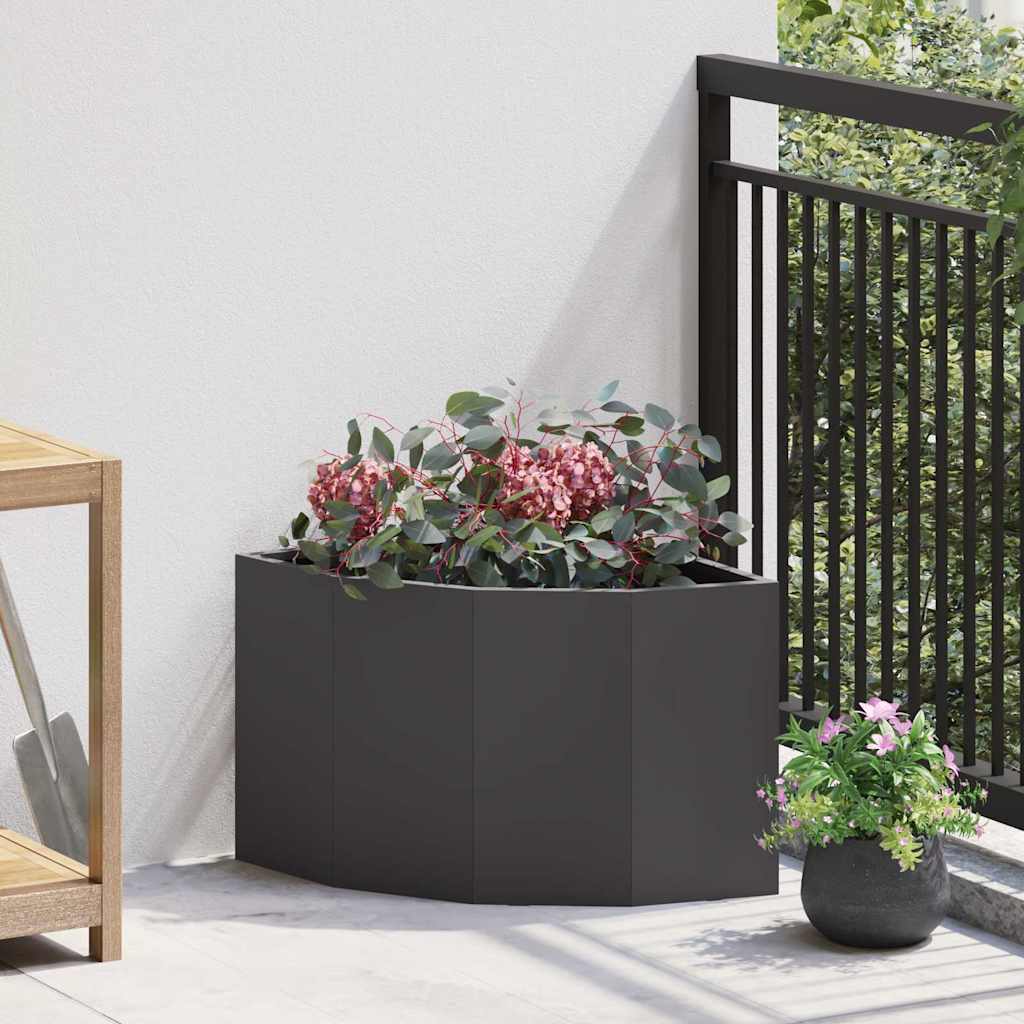 Corner Planter Black 45 x 45 x 35 cm Steel