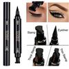 2 In 1 Double-sided Liquid Stamp Eyeliner Pen, Face Stamps Makeup Extremely Black Waterproof Slim Gel Felt Tip High Black Pigment Liquid Eyeliner