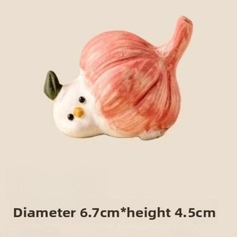 1pc Clay Garlic Bird Tea Pet Handmade Cute Decorative Craft Ornament for Home Tea Table Decoration Handicraft