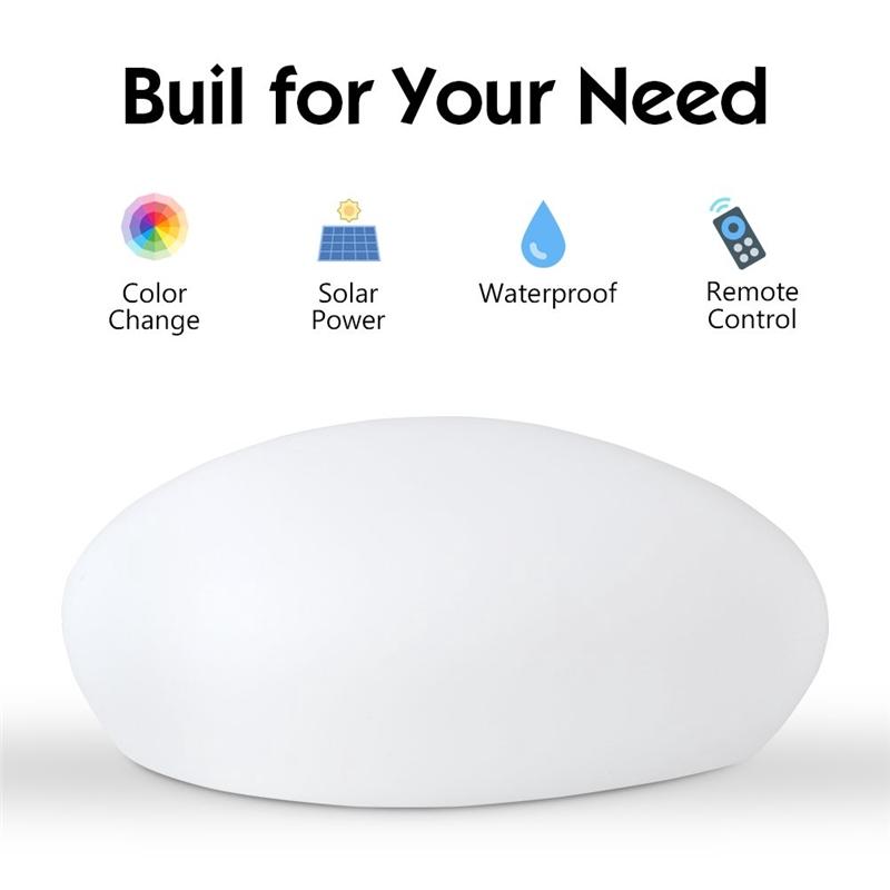 LED Solar Light Lamps Swimming Pool Ball Cobble Stone Lamp Light Solar Lighting Solar Lighing Garden Decoration