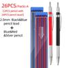 Black Tech Multi-Color 2.0mm Automatic Graphite Pencil with Replaceable Lead - No Sharpening Needed, Ideal for Drawing & Engineering