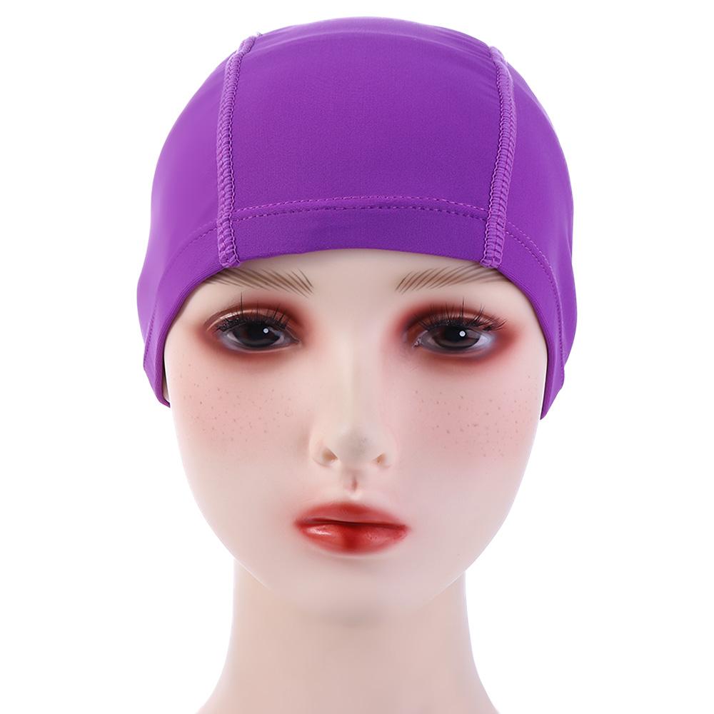 Solid Color Ultrathin Water Sport Waterproof Turban Swimming Cap Bathing Caps Swimming Hat Pool Hat