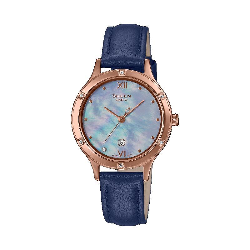 Casio Sheen Women s Stainless Steel 50M Water Resistant Analog Quartz Watch SHE-4546PGL-2A синий