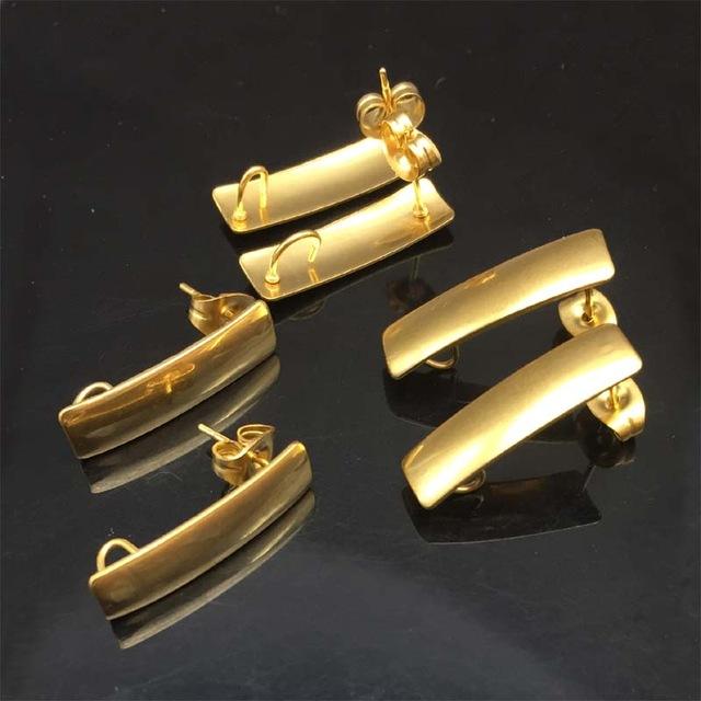 50pcs/lot stainless steel earrings connector findings stud earring post with For DIY Jewelry Making Findings Accessories