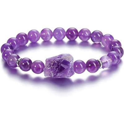Brățări cu Mărgele din Cuarț Ametist Natural Brățară pentru Sănătate pentru Femei Bijuterii Yoga Cadou