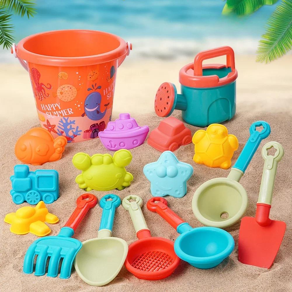 Children'S Beach Toy Set Baby Playing In Water And Beach Large Sand Shovel Beach Bucket Sand Digging Tool Sand Toys Random Color