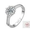 Luxury 925 Silver Classic Ring for Women Snowflake Jewelry Simple 30ct Diamond Ring Imitation Diamond Women's Ring