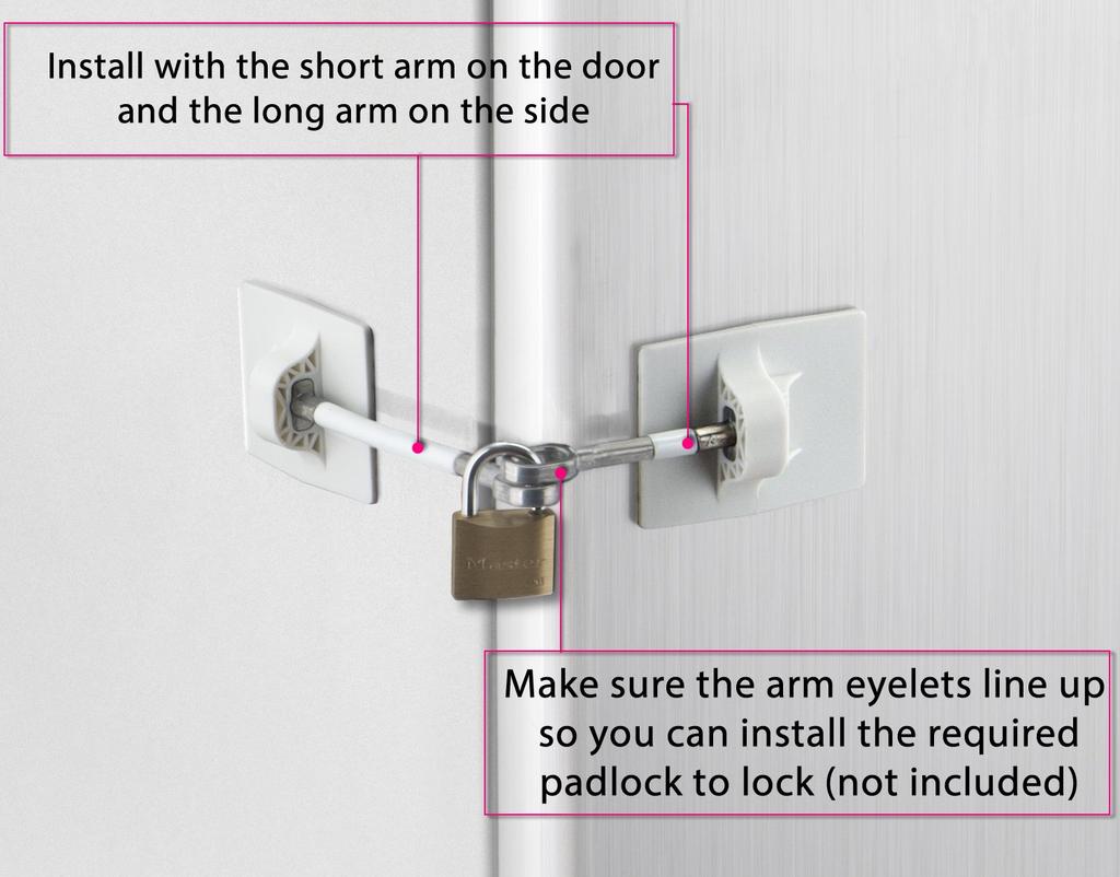 Refrigerator Door Lock Without Padlock White -