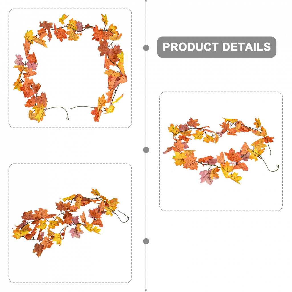 Autumn Leaf Garland Fall Decoration Maple Leaf Vine Indoor And Outdoor Use