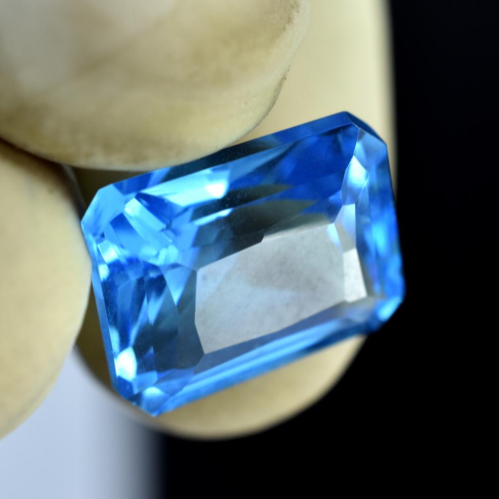 Natural Blue Sapphire Loose Gemstone Color 12.20 ct Emerald Cut September Birthday Birthstone