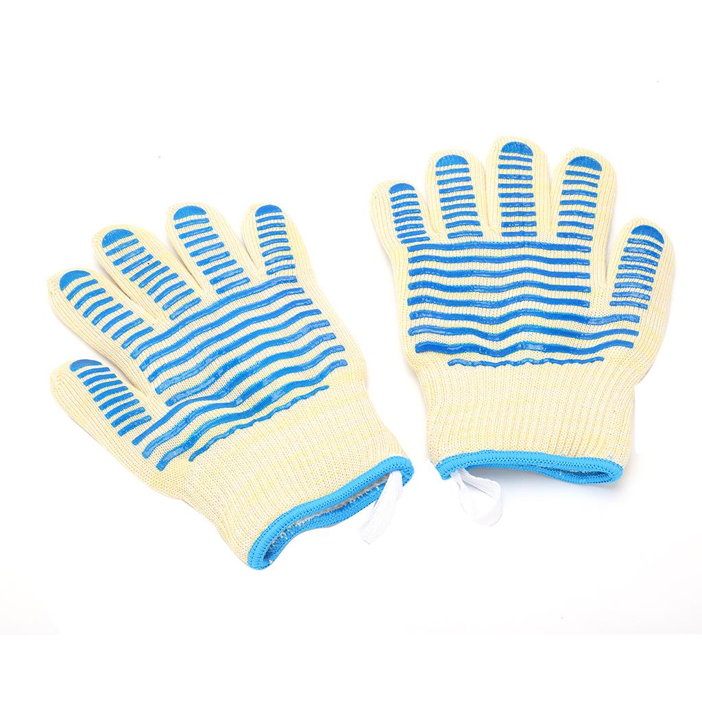 2PCS HeatResistant Glove Free Size 500 Celsius  NonSlip Flame Retardant for Microwave Oven Hand Protection