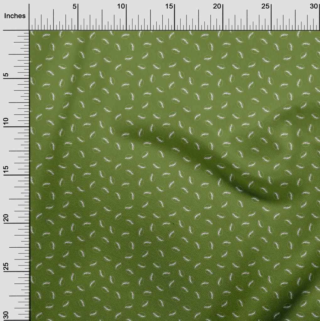 oneOone Cotton Flex Green Fabric Glass & Lemon Slice Quilting Supplies Print Sewing Fabric By The Yard 40 Inch