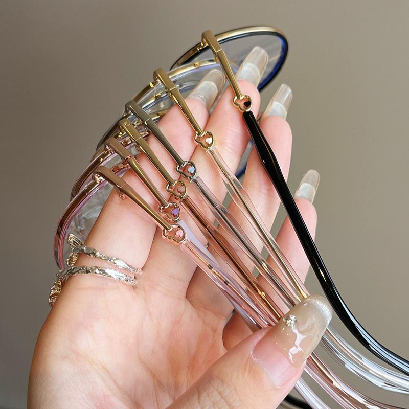 Fashion Style Eyeglass Frame For Women  Material Blue Light Blocking Women'S Glasses Round Shape Decorative Glass