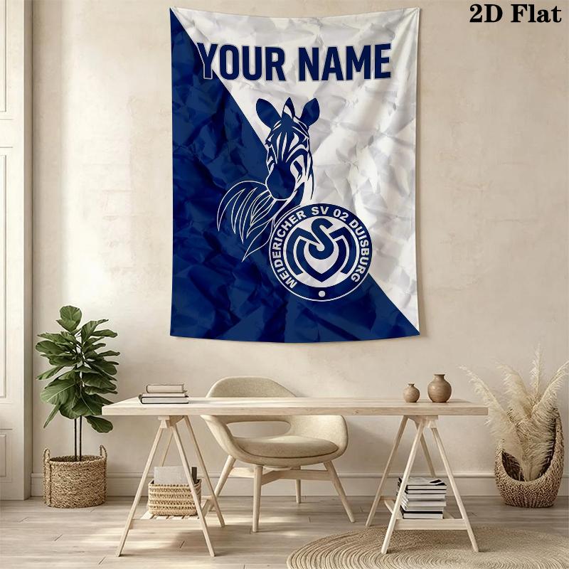 Custom Name MSV Duisburg Wall Tapestry Aesthetic Wall Hanging Printed Fabric Blanket Decorative Tapestries for Bedroom Living Room Home Decor