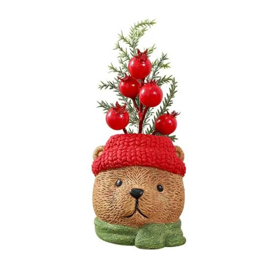 Decorative Christmas Character Sculpture Santa Claus Gnome Bear Design Tabletop Sculpture Christmas Party Decor