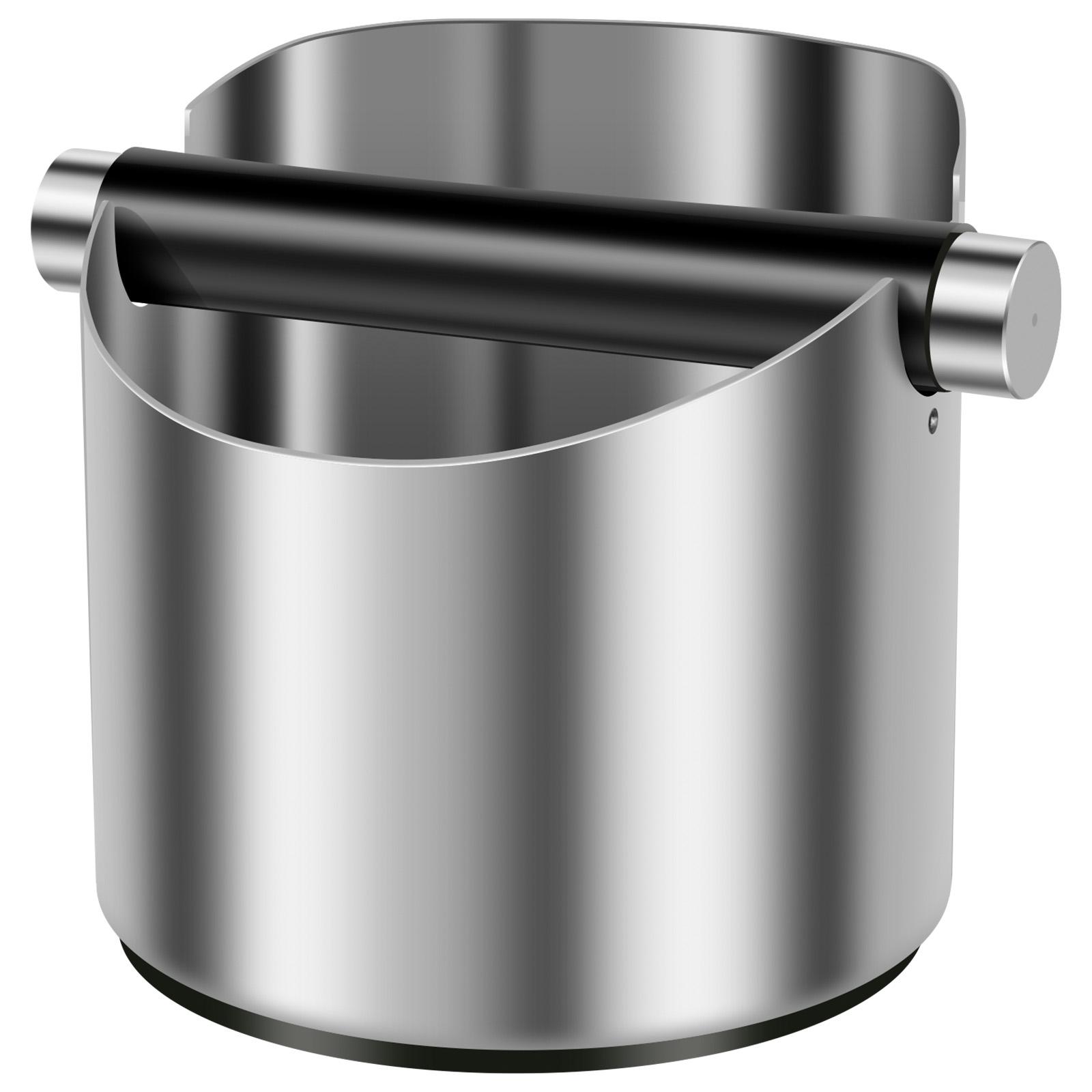 

Stainless steel coffee tapping box anti slip coffee grinding tapping box with rubber ring inclined coffee grinding box