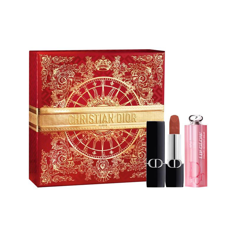 DIOR Lipstick Blue Gold Lipstick#720 3.5g+Charming Lip Balm#001 3.2g синий