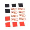 8 Pcs Battery Rings Terminal 1 2 Inch Stud Brass Lugs Red Black 2:1 Heat Shrink Tubing Connectors Gold for Marine Solar
