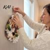Religious Home Accents Pre-Lit Nativity Wreath, Battery Powered Lighted Hanging Wreath with Burlap Christmas Door Hanger Bow And Star for Front Door,