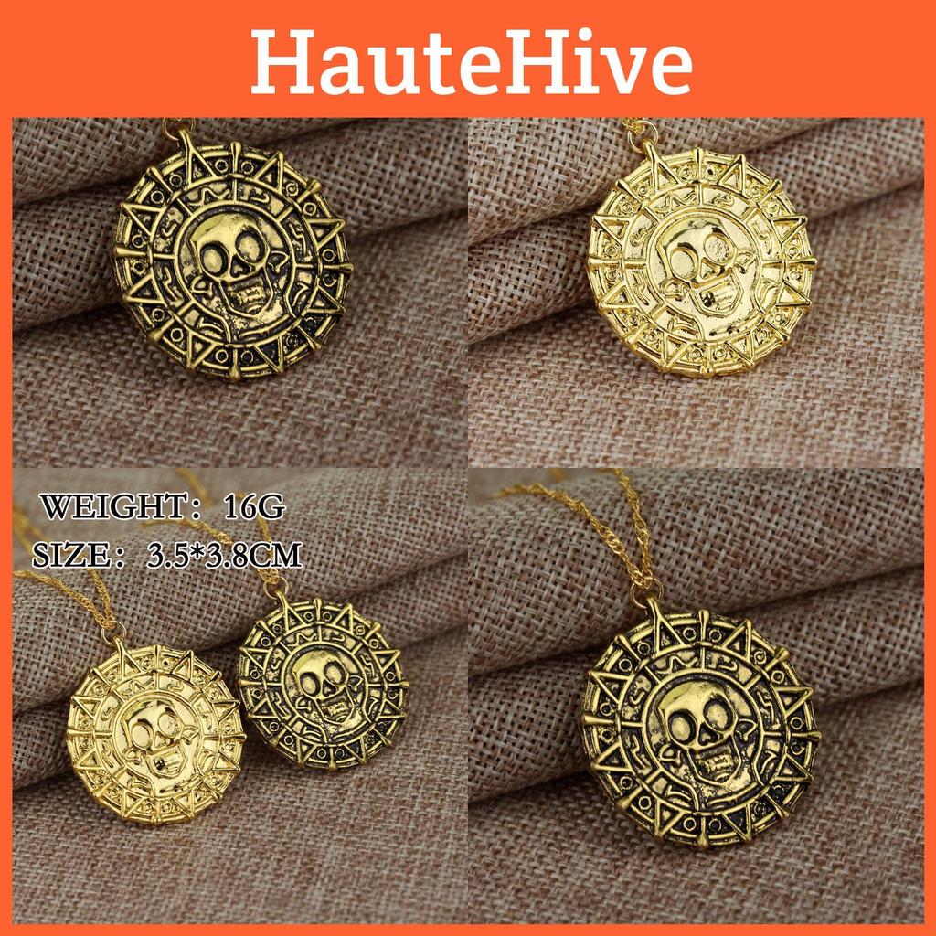 The Of Pirates Caribbean Themed Jewelry Alloy Skull Pendant Necklace Chain With