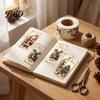 Retro Illustrated Gift Tape Christmas Coated Paper Sealing Sticker, Hand-drawn Santa Claus Snowman Elk Envelope Stickers Design, Decorative