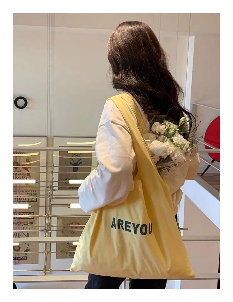 2024 Women's Large Capacity Letter Print Shoulder Bag - Trendy, Versatile, and Fresh Cloth Shopping Bag