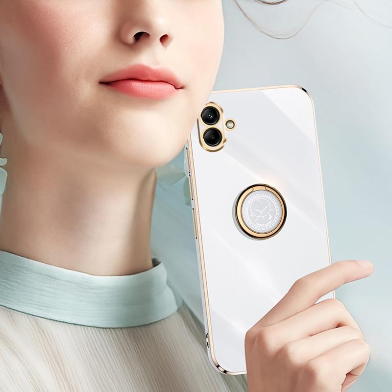 XINLI For Samsung Galaxy A04e 4G/F04 4G/M04 4G Case Kickstand Electroplated TPU Cover