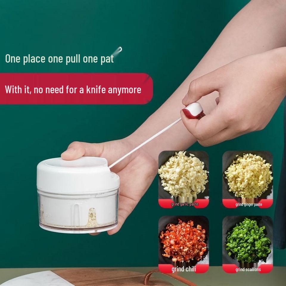 Compact Hand-Pull Garlic Chopper & Mincer