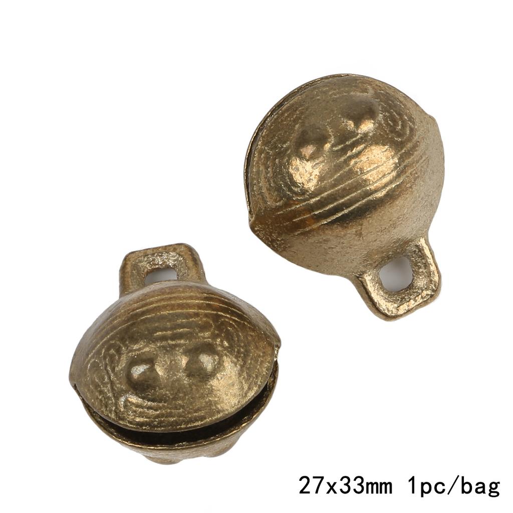 1-15pcs Vintage Tiger Head Brass Bells 13 Sizes Ethnic Copper Small Bell For Key Chain Pet Collar Crafts DIY Supplies Home Decor