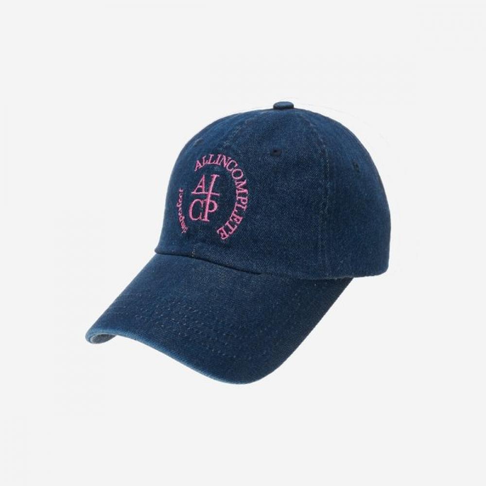 Allincomplete Dark Blue Denim Round Logo Ballcap Single option