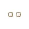 Square Shell Stud Earrings for Women's New Niche Design Simple and Versatile Geometric Earrings