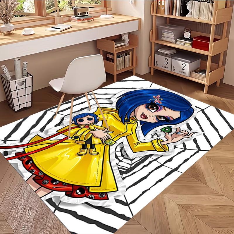 Coraline Print Rug, Washable Floor Carpet, For Entryway Dorm Laundry Room Office Study, Home Decor Birthday Christmas Gift