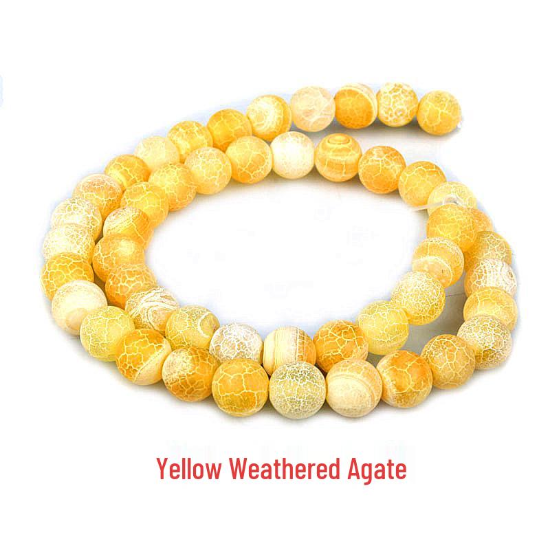 Natural Weathered Agate Frosted Beads for DIY Jewelry Accessories