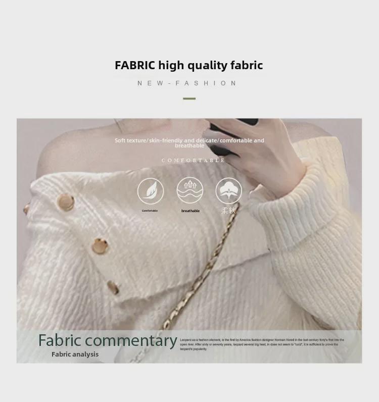 "American Hot Girl Fashion One-Shoulder Knitted Short Sweater Dress for Women - Autumn/Winter"