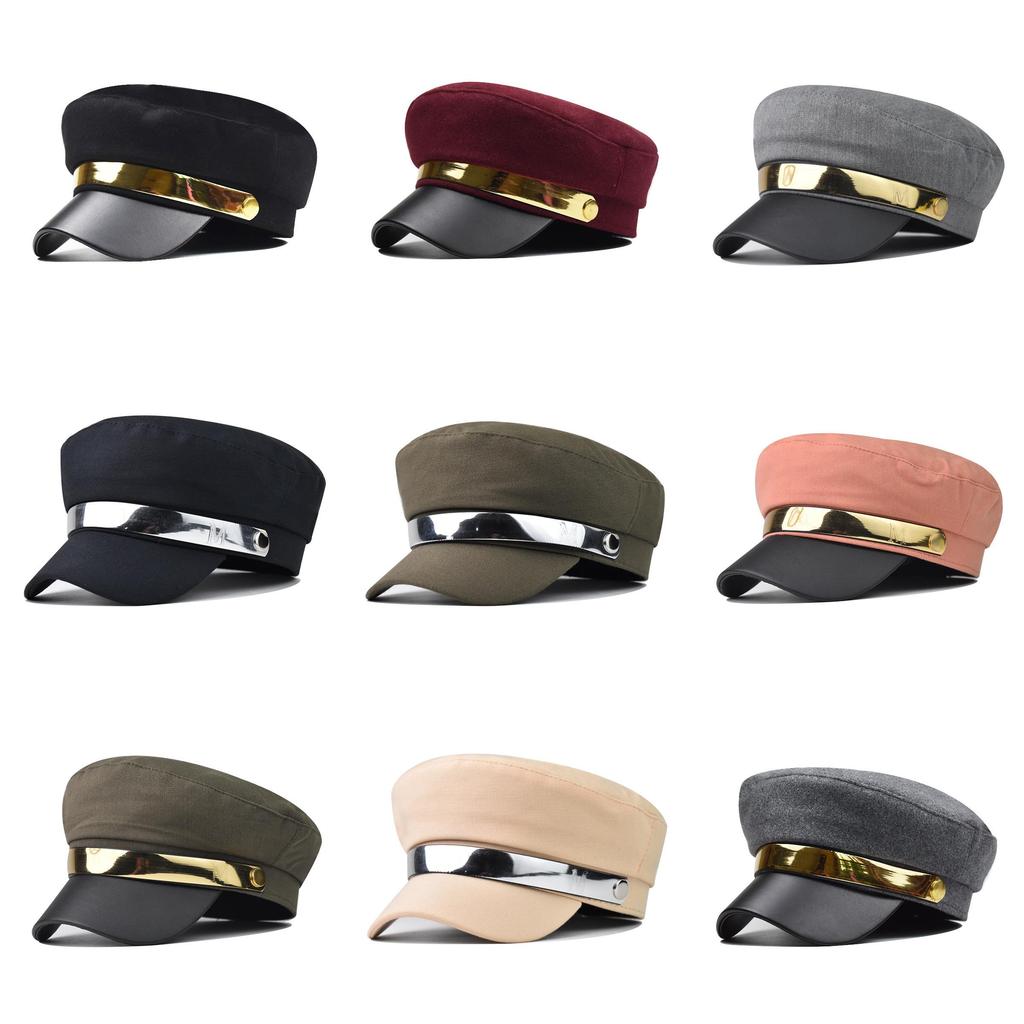 Female Beret Cap For Fall Winter Cotton Material With Short Visor And Sun Protection For Outdoor Activities