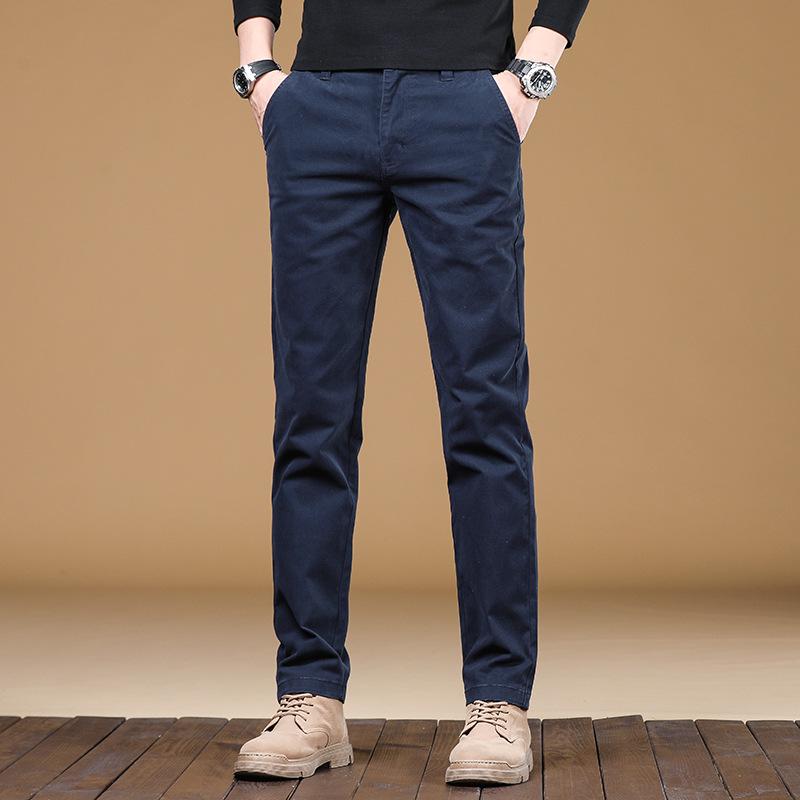 2024 Spring And Autumn Casual Men'S Spring And Autumn Plush/Regular Slimming Straight Tube Trendy Brand Business Ironless Versatile Long Pants