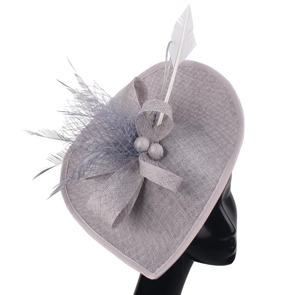 Popular European And American Hemp Yarn Headgear Bridal Hair Accessories Banquet Photo Gift Hat Feather Headgear