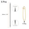 5Pcs 7.8Inch Double Pointed Knitting Needle Length Stainless Steel Sweater Stitching Needles with Stitch Holder for Handmade DIY