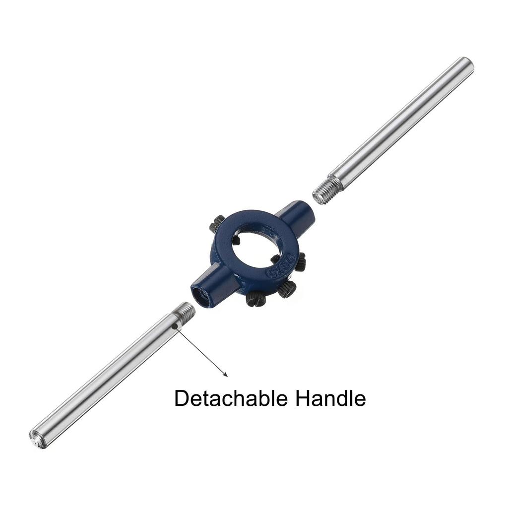 uxcell Round Die Stock Handle Wrench 20mm Adjustable Threading Die Wrench Handle Holder for Bolt Thread Bar Type Tool Metric Outer Diameter (0.79")