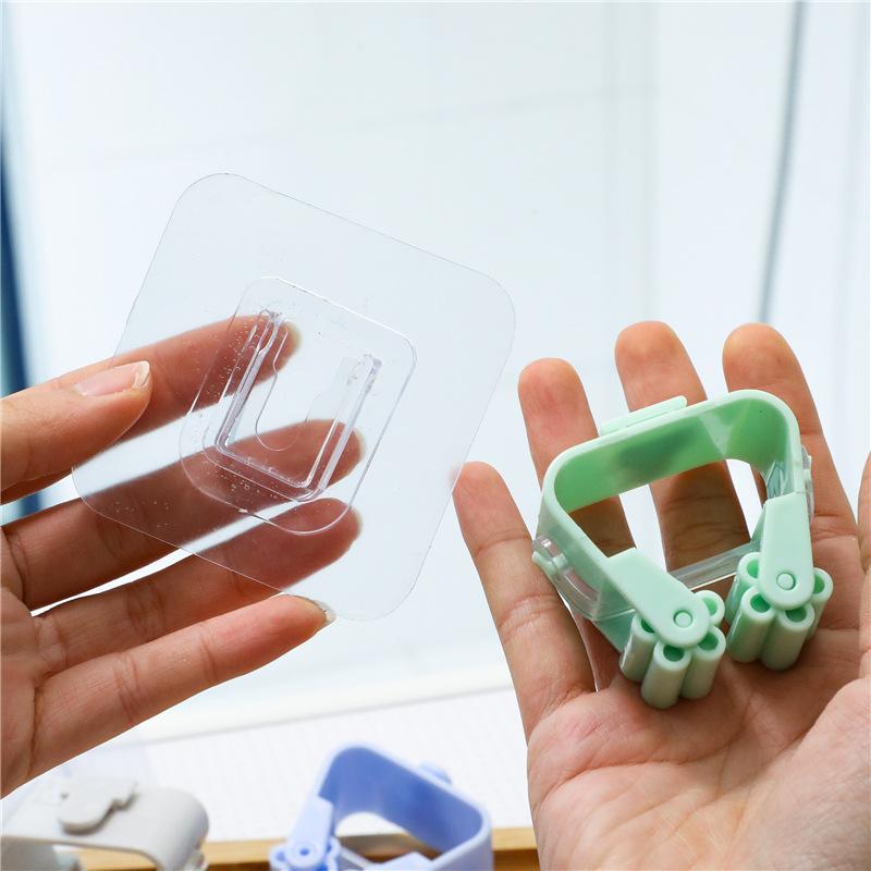 4/2 ST Mopphållare Väggmonterad Badrum Kvast Clip Borsthängare Förvaringsställ för kök Badrum