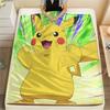 Cartoon Pikachu pattern Flannel Blanket, High quality Comfortable for All Seasons, Home Decor, Warmth and Comfort, Perfect for Gifts.