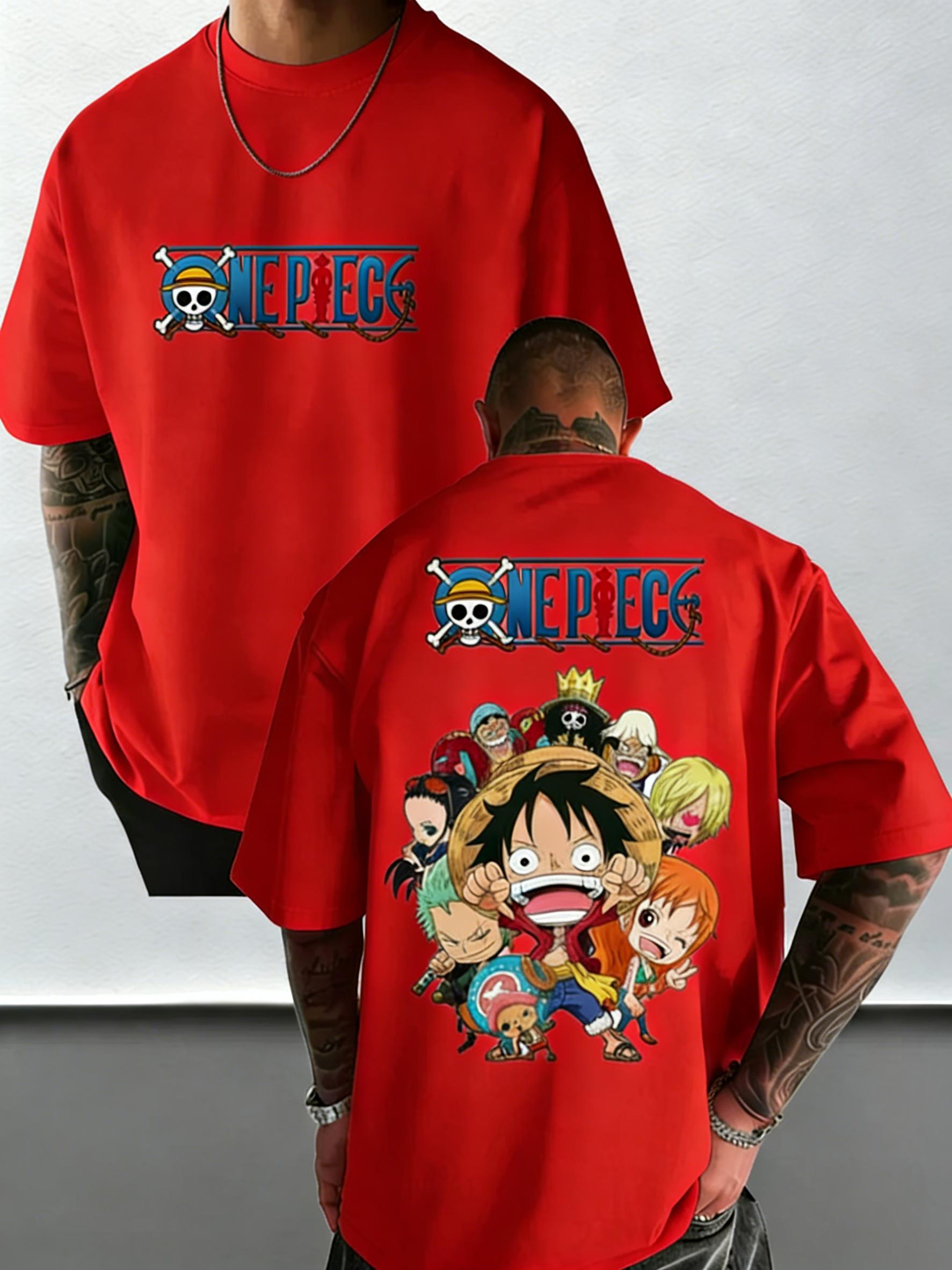 

Plus Size One Piece Summer Anime Printed Men and Women Tshirt Casual Parent Child Top Fashion Harajuku Style Street Wear Y2K S