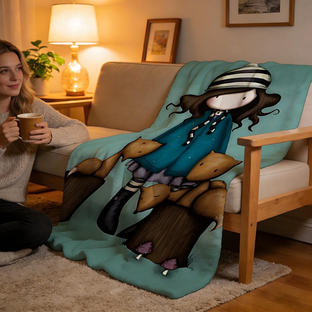 Throw High-Density Short Plush Blanket For Sofa Nap Air-Conditioned Room Soft Skin-Friendly Cartoon Santoro Gorjuss