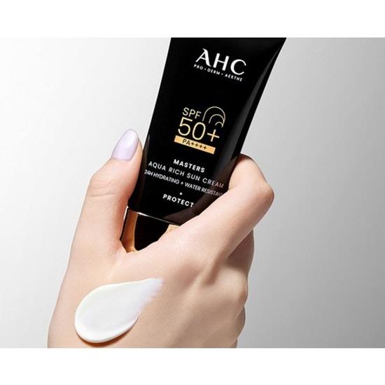 AHC Masters Aqua Rich Sunscreen SPF50+ PA++++ Hydrating Daily Sun Cream Twin Pack 30ml X2