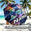 Custom Name Personalized Cosmic Bot Crew Print Umbrella, Auto Open Close, 8‑Rib Sturdy Frame, Commute Camping Hiking Use, Birthday Gift