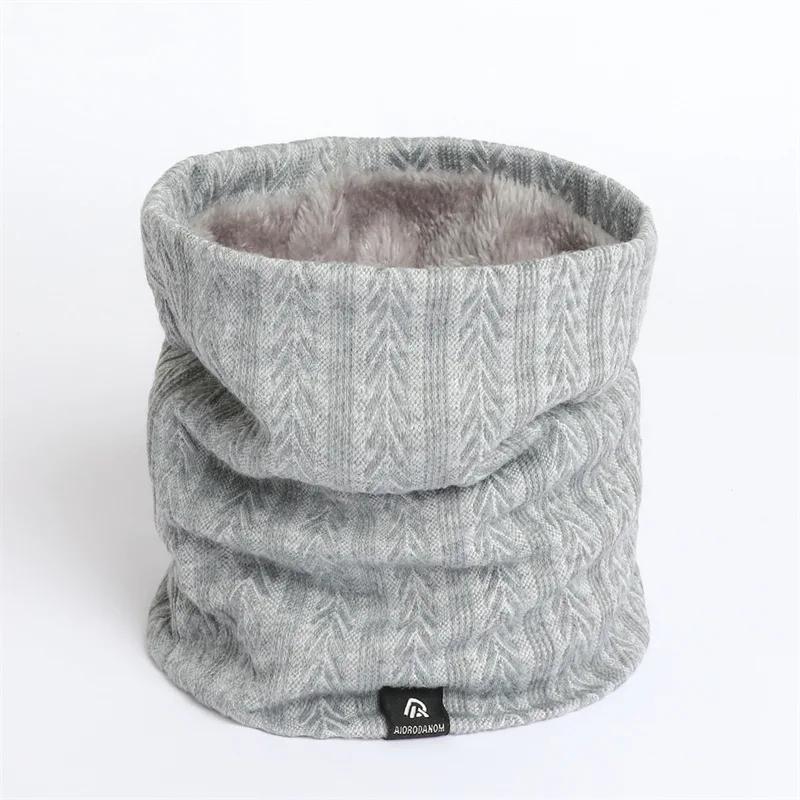 

Зимние унисекс вязаные шарфы на шею Женские Мужские Флисовые Утепленные Шейный платок Теплый Шарф-кольцо с высоким горлом Муфта Уличная Мода Мягкий One Size