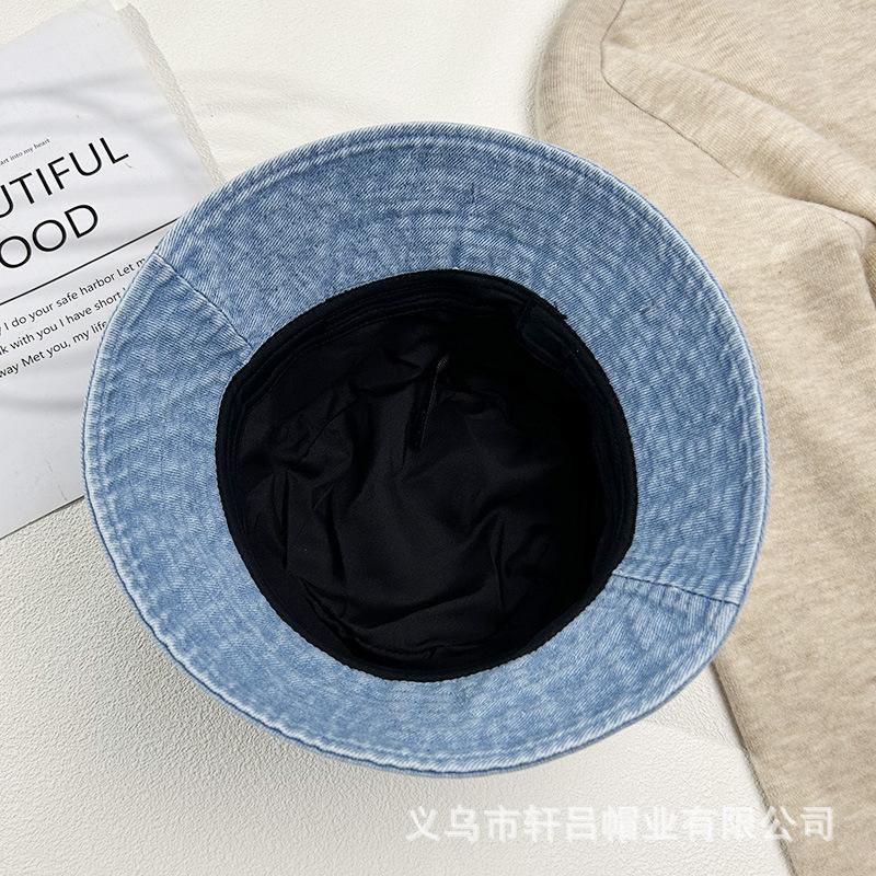 Spring and Autumn New Washed Denim Fisherman Hat Children's Fashion Versatile Outdoor Shade Basin Hat Foreign Gas Bucket Hat