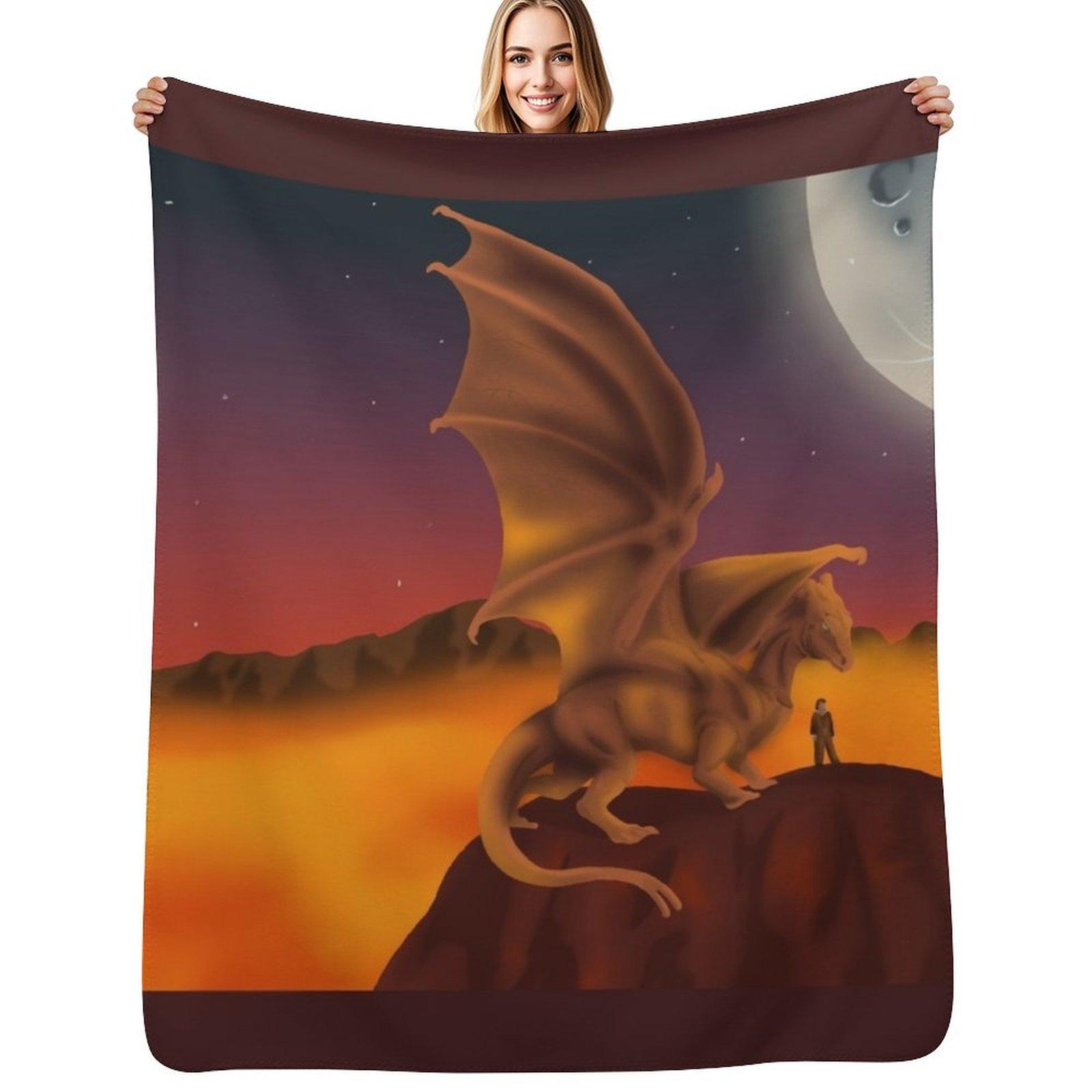 Chronicles of Pern Dragonriders of Pern Throw Blanket Decorative Soft Throw Blanket for Couch Sofa Size: 75*100cm, Weight: 230 GSM